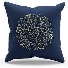 Moud's Çift Tarafı Baskılı Gri Soft Night-1 Desenli Süet Kırlent Kılıfı