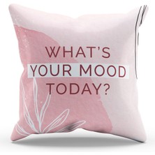 Moud's Çift Tarafı Baskılı Life Words-4 Desenli Süet Kırlent Kılıfı