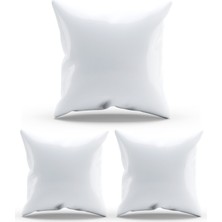 Moud's Çift Tarafı Beyaz Renk 3'lü Süet Kırlent Kılıfı - PL1120