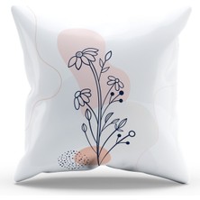 Moud's Çift Tarafı Baskılı Basic Flower-2 Desenli Süet Kırlent Kılıfı