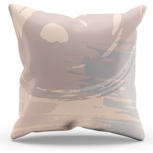 Moud's Çift Tarafı Baskılı Kahverengi Fırça - 1 Desenli Süet Kırlent Kılıfı