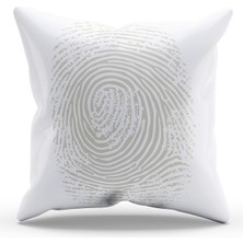 Moud's Çift Tarafı Baskılı Parmak Izi Desenli Süet Kırlent Kılıfı