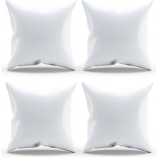 Moud's Çift Tarafı Beyaz Renk 4'lü Süet Kırlent Kılıfı - PL1120