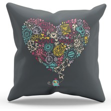 Moud's Çift Tarafı Baskılı Bird Dream Desenli Süet Kırlent Kılıfı