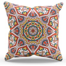 Moud's Çift Tarafı Baskılı India Pattern-4 Desenli Süet Kırlent Kılıfı