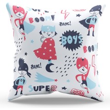 Moud's Çift Tarafı Baskılı Çocuk - 2 Desenli Süet Kırlent Kılıfı