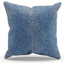 Moud's Çift Tarafı Baskılı Blue Jean Kot Desenli Süet Kırlent Kılıfı