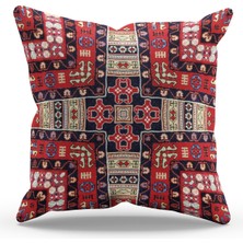 Moud's Çift Tarafı Baskılı Türkiye Kilim-6 Desenli Süet Kırlent Kılıfı