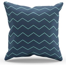 Moud's Çift Tarafı Baskılı Lacivert Polka - 2 Desenli Süet Kırlent Kılıfı