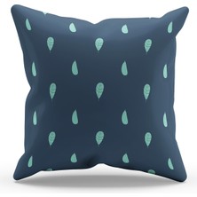 Moud's Çift Tarafı Baskılı Lacivert Polka - 1 Desenli Süet Kırlent Kılıfı