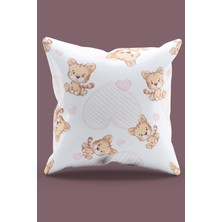 Moud's Çift Tarafı Baskılı Sevimli Kaplancık Desenli Süet Kırlent Kılıfı - PL1003