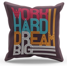 Moud's Çift Tarafı Baskılı Motivation Type-4 Desenli Süet Kırlent Kılıfı