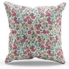 Moud's Çift Tarafı Baskılı Mini Flowers Desenli Süet Kırlent Kılıfı