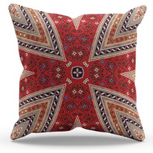 Moud's Çift Tarafı Baskılı Türkiye Kilim-5 Desenli Süet Kırlent Kılıfı