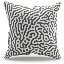 Moud's Çift Tarafı Baskılı Alley-2 Desenli Süet Kırlent Kılıfı