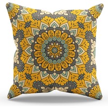 Moud's Çift Tarafı Baskılı India Pattern-5 Desenli Süet Kırlent Kılıfı