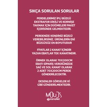 Moud's Pembe Çiçek Desenli Süet Oturma Odası Salon Fon Perde Baskılı Ekstrafor Büzgü 2 Kanat PRD-1022