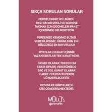 Moud's Su Çiçeği Desenli Süet Oturma Odası Salon Fon Perde Baskılı Ekstrafor Büzgü 2 Kanat PRD-1104