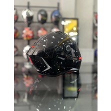 MT Helmets Revenge 2 Gloss Parlak Siyah Kask Şeffaf Vizörlü