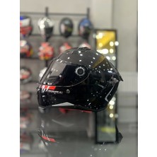 MT Helmets Revenge 2 Gloss Parlak Siyah Kask Şeffaf Vizörlü