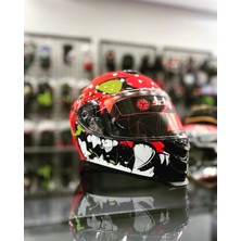 Scoyco Eagle Gloss Kırmızı Kask