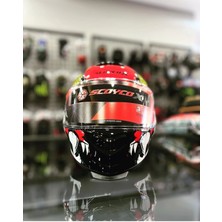 Scoyco Eagle Gloss Kırmızı Kask