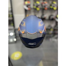 MTS Helmets Kapalı Full Face Kask Mavi Siyah Vizörlü