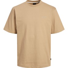 Jack & Jones Bisiklet Yaka Kahve Erkek T-Shirt Jprblafelıx Ss Tee