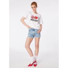 Moschino Jeans Yüksek Bel Standart Indigo Kadın Denim Şort 241K1A0329