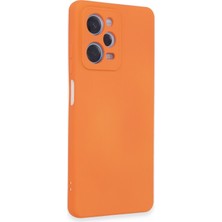 Newface Xiaomi Redmi Note 12 5g Kılıf Nano Içi Kadife  Silikon - Turuncu 24051