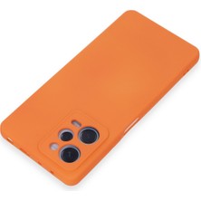 Newface Xiaomi Redmi Note 12 5g Kılıf Nano Içi Kadife  Silikon - Turuncu 24051