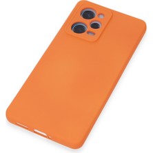 Newface Xiaomi Redmi Note 12 5g Kılıf Nano Içi Kadife  Silikon - Turuncu 24051