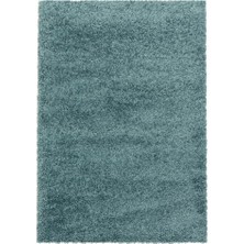 Carpettex Yumuşak Yüksek Havlı 30 mm Shaggy Salon Halısı Düz Aqua Pastel Mavi Renkli
