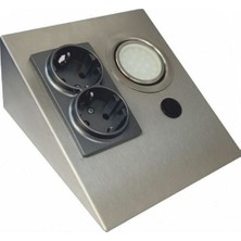 Cata CT-5109 2 Watt Çift Prizli Saten Kasa Tezgah Aydınlatma Beyaz