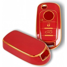 Skilit Samsun Oto Kilit Fiat Egea Uyumlu Nano Anahtar Kumanda Kılıfı Oto Anahtarlık 3 Tuşlu Kırmızı