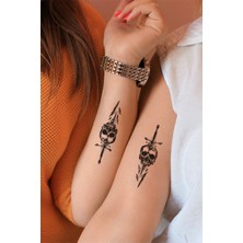 Bear & Pear 2'li Kurukafa Kılıç Dövme Unisex Tattoo
