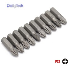 Dailytech 10 Adet 14 25MM Pozi Pz2 Tornavida Bit Seti Tamir Araçları Matkap Ucu Güç Ev El Aletleri