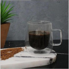 altabi Çift Cidarlı Kupa 350 ml Cam Kupa