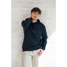 Akçaylar Kapşonlu Baskılı Regular Fit 2 Iplik Erkek Sweatshirt