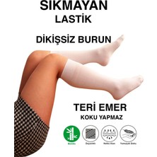 Sweex 3 Çift Teni Göstermeyen Yumuşak Dikişsiz Dizaltı Uzun Bambu Kadın Premium Beyaz Çorap 36 - 42 Beden