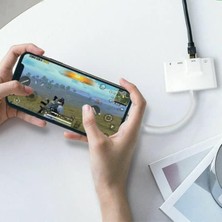 TezMax Apple iPad ve iPhone Için Lightning 3 In1 HDMI RJ45 Ethernet ve Otg Dönüştürücü Digital Av Adaptörü