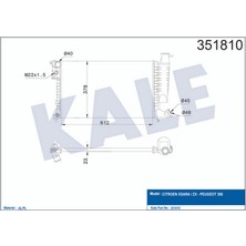 Kale Radyatör Al/mknk Xsara 1.4-1.6-1.8-2.0 98 00-ZX92 -Peugeot 306 1.4-1.6-1.8 97 98 18051