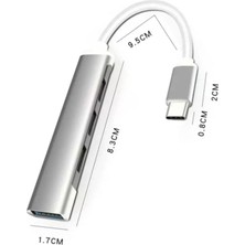 Madeg Type-C To USB Hub 4 Port Çoklayıcı Macbook ile Uyumlu Çoğaltıcı Type C To USB Converter Hub