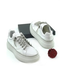 Prego (Park Moda) Taş Biye Bağcıklı Günlük Kadın Spor Ayakkabı Beyaz