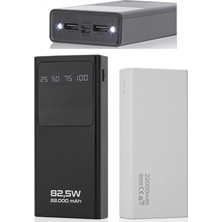 22000 Mah 82,5 W LED Göstergeli Fenerli Powerbank Güç Kaynağı Hızlı Şarj