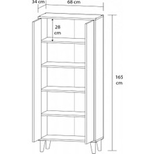 Duof 68 x 165 cm 2 Kapaklı Çok Kullanışlı Dolap  - Mdf Beyaz 1. Sınıf % 100 Mdf