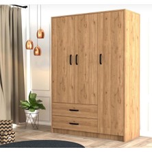 Duof 120 x 181 cm 3 Kapaklı Elbise Dolabı - Mdf Atlantik Çam   Mdf