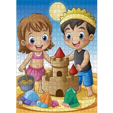 Tablomega Ahşap Mdf Puzzle Yapboz Çocuklar ve Deniz 500 Parça 50*70 cm