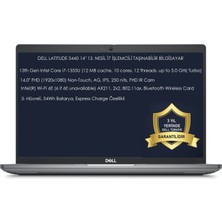 Dell Latitude 5440 Intel Core I7 1355U 32GB 1tb SSD 14" Fhd Freedos Taşınabilir Bilgisayar