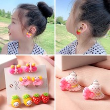 Mingjin Shop2 Stil-6 Yeni Karikatürler Kulak Klipsi Tatlı Akrilik Saplama Küpe Yengeç Meyve Kız Sevimli Küpe Kore Kawaii Küpe Takı (Yurt Dışından)